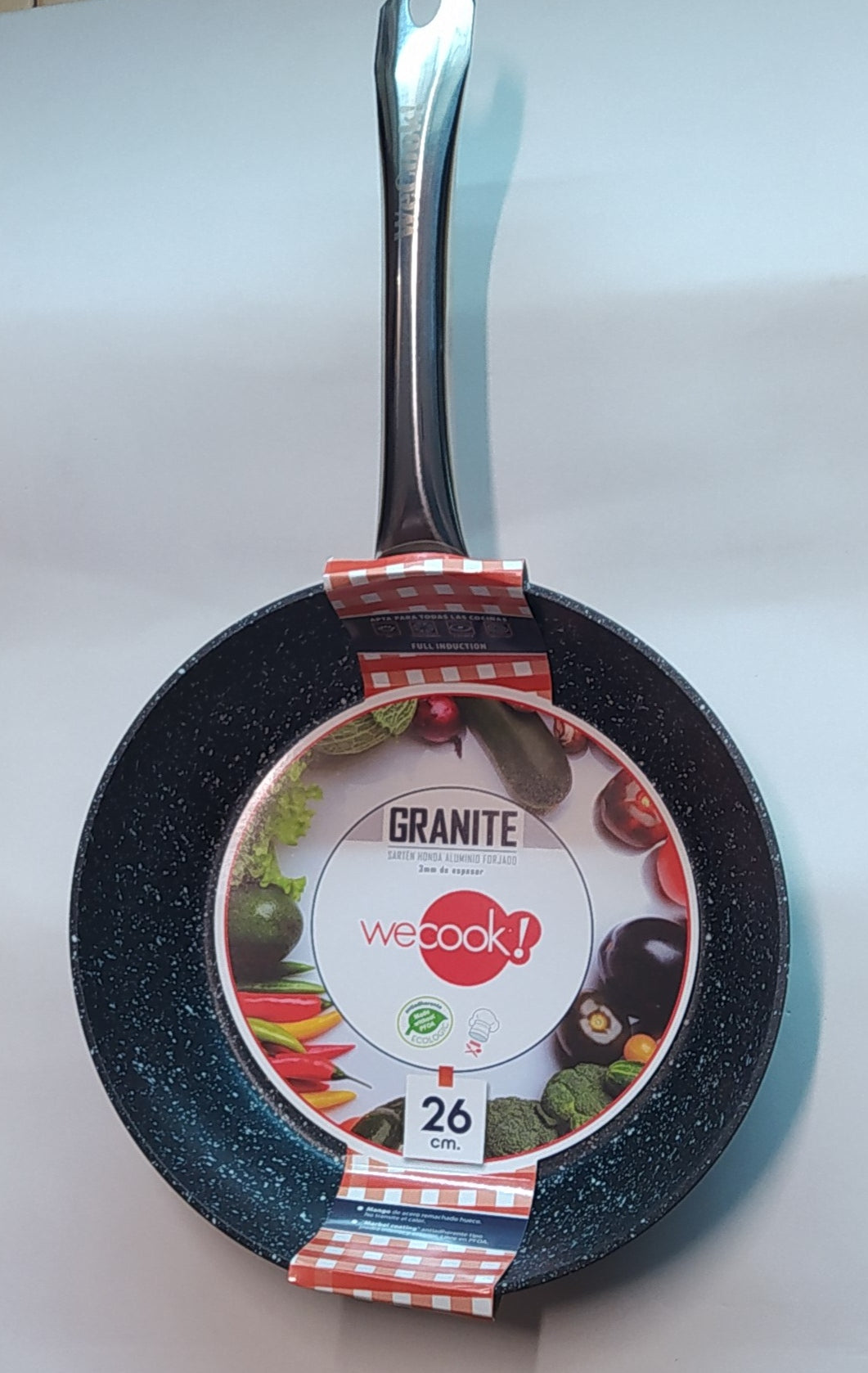 Sartén honda antiadherente 26 cms. gas, eléctrica, vitro e inducción