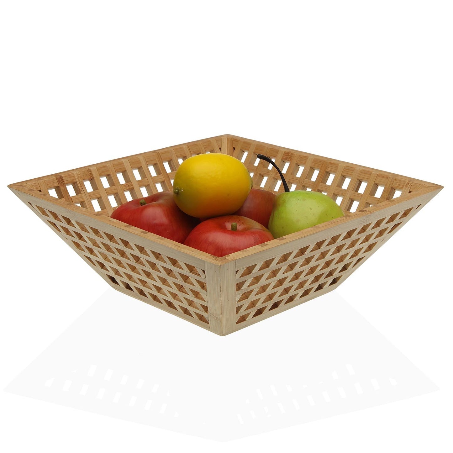 Frutero madera bambú 28x28x10 cm