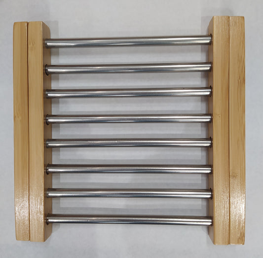 Salvamantel extensible, inox. bambú